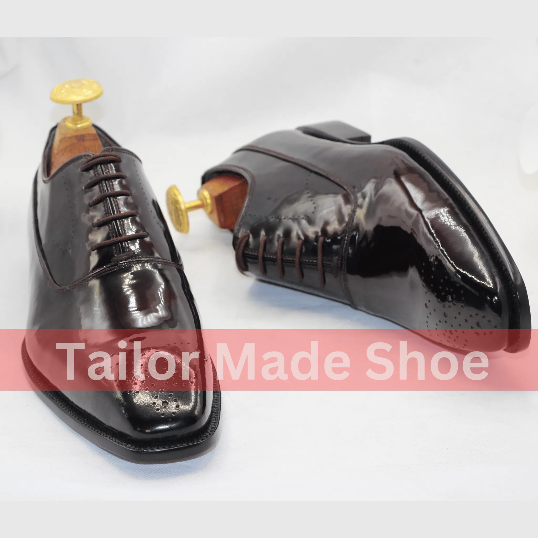 Men's Burgundy Patent Leather Oxford Shoes – Classic Elegance ustom-Made Burgundy Oxford Shoes – Luxury Men's Footwear