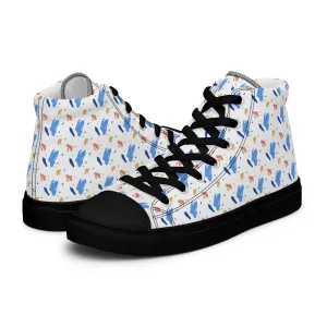 Men’s high top canvas shoes  - Colorful terrazzo pattern design - print on demand