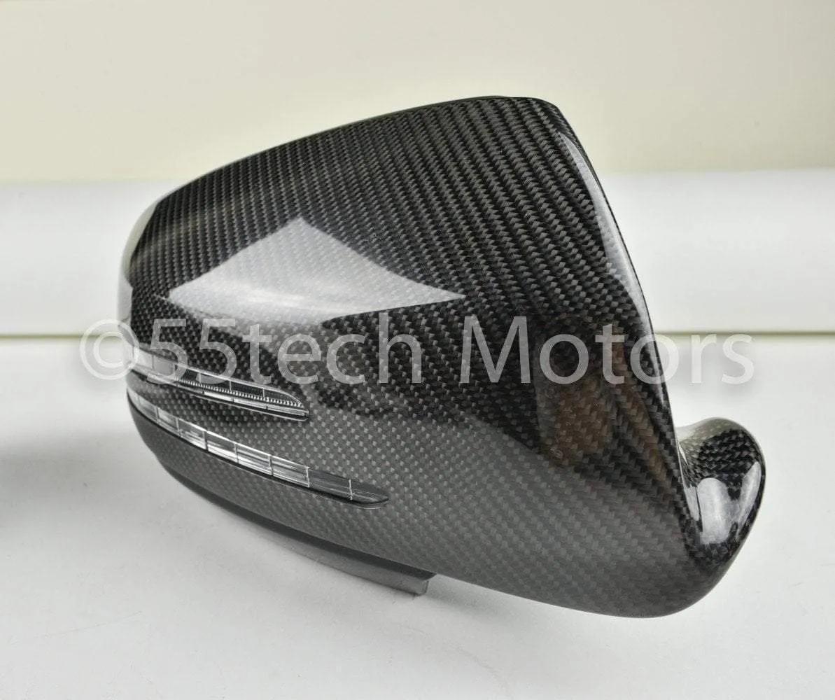 Mercedes W204 2008~2009 Carbon Fiber CF Mirror Covers /Black / Silver / White / Chrome