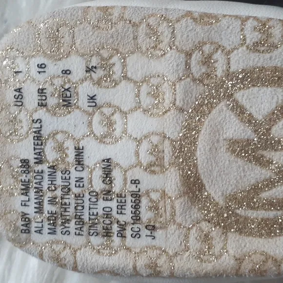 MICHAEL Michael Kors White Baby Flame Embellished Slip-On Shoes Baby Girl Size 1