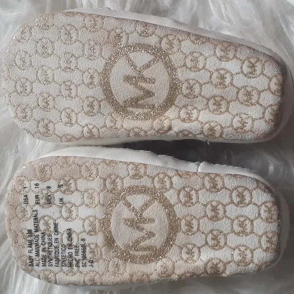 MICHAEL Michael Kors White Baby Flame Embellished Slip-On Shoes Baby Girl Size 1