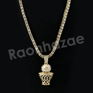 Micro Pave Microphone Pendant w/ 18" Tennis / 30" Cuban Chain X7