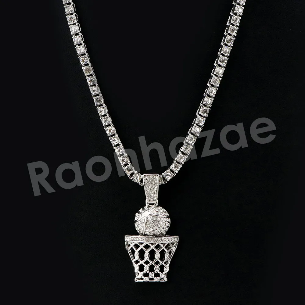 Micro Pave Microphone Pendant w/ 18" Tennis / 30" Cuban Chain X7