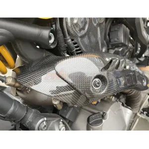 Motorcycle Exhaust Heat Shield Guard Cover For Ducati Monster 821 Full Carbon Fiber 100%