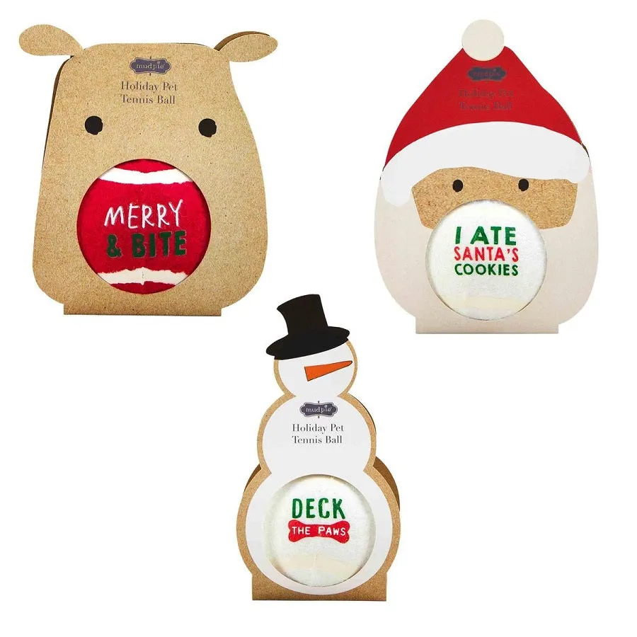 Mud Pie Holiday Dog Tennis Ball