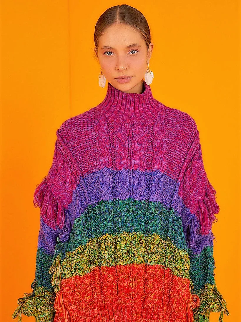 Multicolored Yarn Sweater