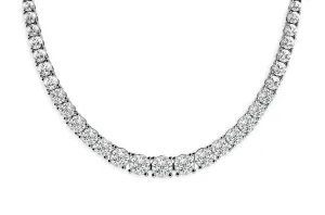 Necklace 14kt Gold Round Diamonds Tennis 7.48 cts