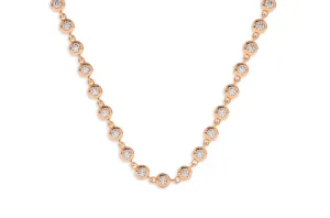 Necklace 18kt Gold Bezel Setting Diamonds Tennis 2.22 cts