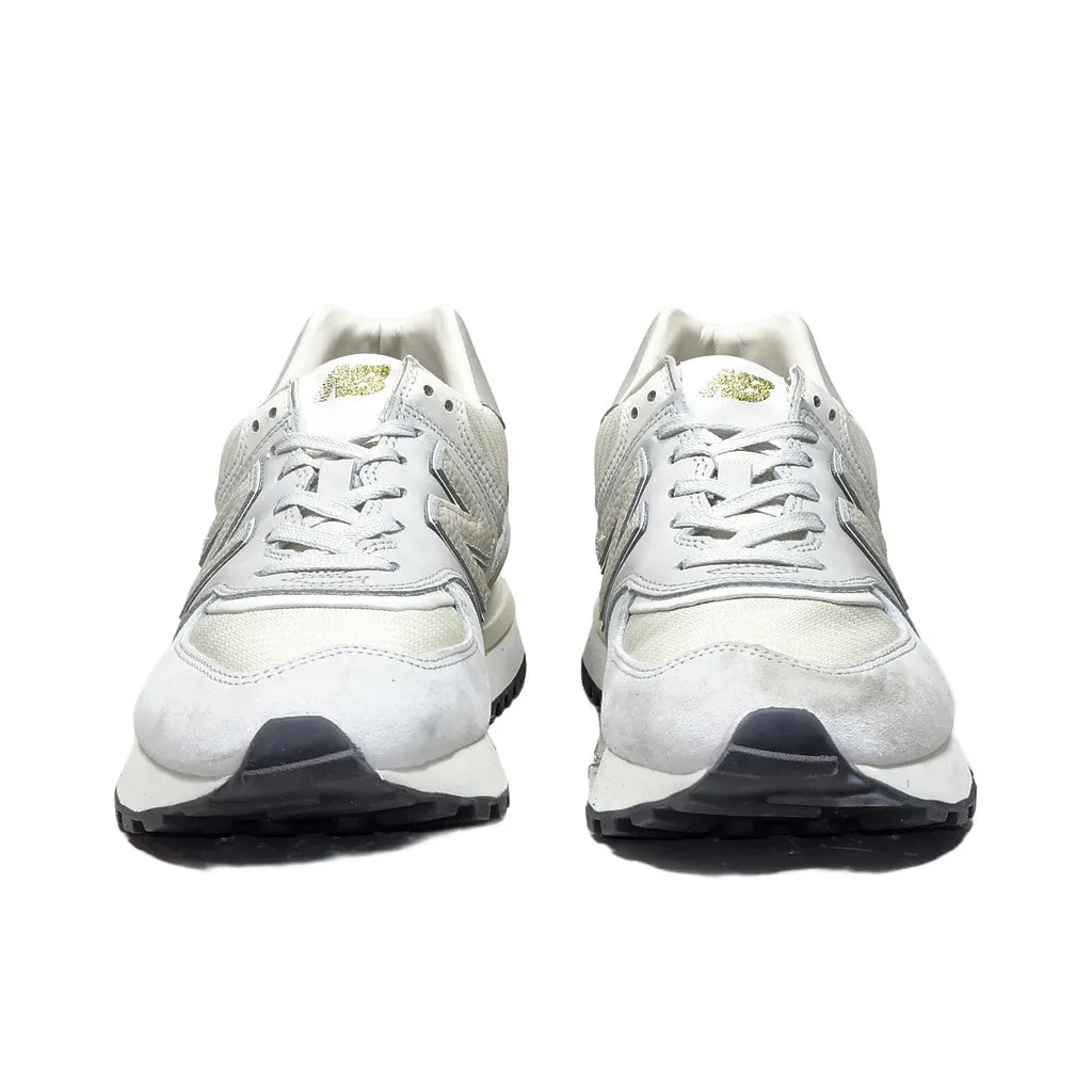 New Balance 574 Sport Shoes Suede Grey Color For Men