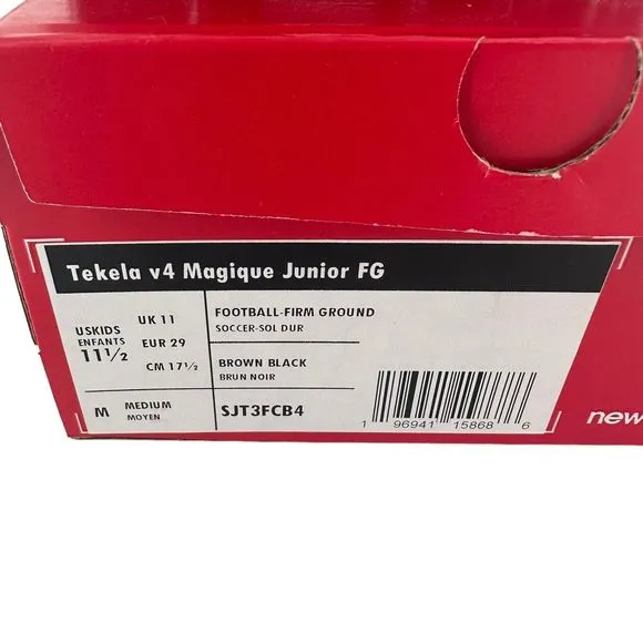 New Balance Youth Soccer Cleats 11.5 Tekela v4 Magique Junior FG Brown Gold