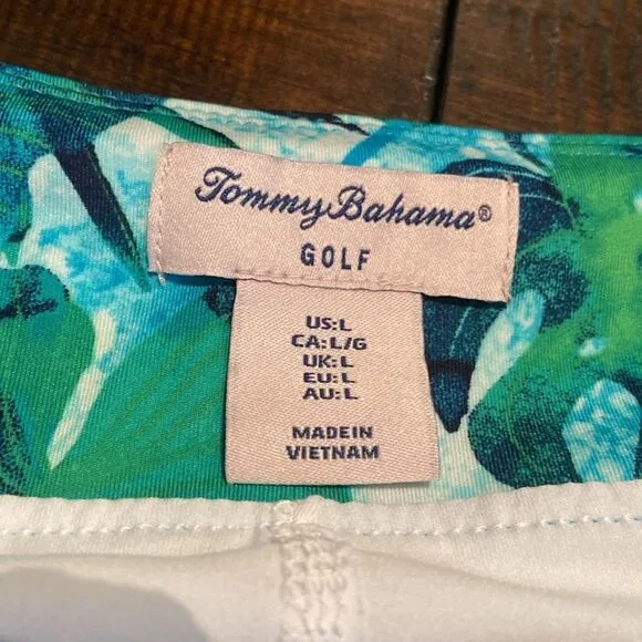 New Tommy Bahama Golf Tennis Skort Skirt Large Pleated Stretch UPF 50 Green