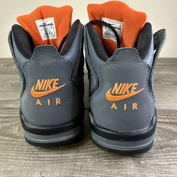 Nike Air Flight Falcon Mens Size 10 Mid Shoes Wolf Grey Team Orange Suede 397204