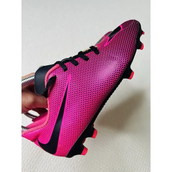 Nike Jr Bravata II FG Soccer Cleat 844442-600 Pink Blast, Black, Kids Size 3.5Y