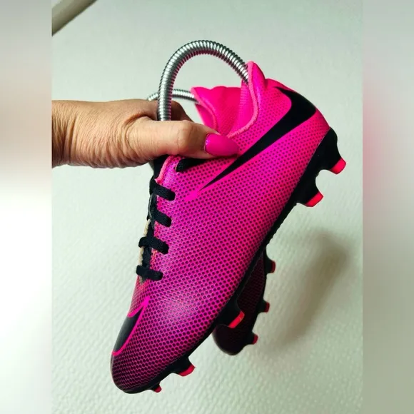 Nike Jr Bravata II FG Soccer Cleat 844442-600 Pink Blast, Black, Kids Size 3.5Y