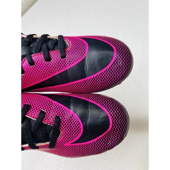 Nike Jr Bravata II FG Soccer Cleat 844442-600 Pink Blast, Black, Kids Size 3.5Y