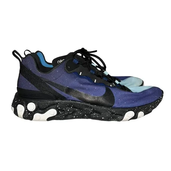 Nike React Element 55 Day And Night Shoes Men’s Size 13 Purple Blue Black