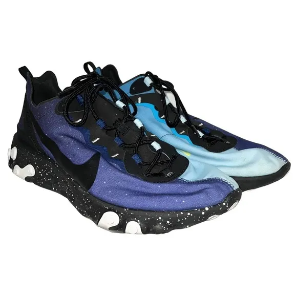 Nike React Element 55 Day And Night Shoes Men’s Size 13 Purple Blue Black
