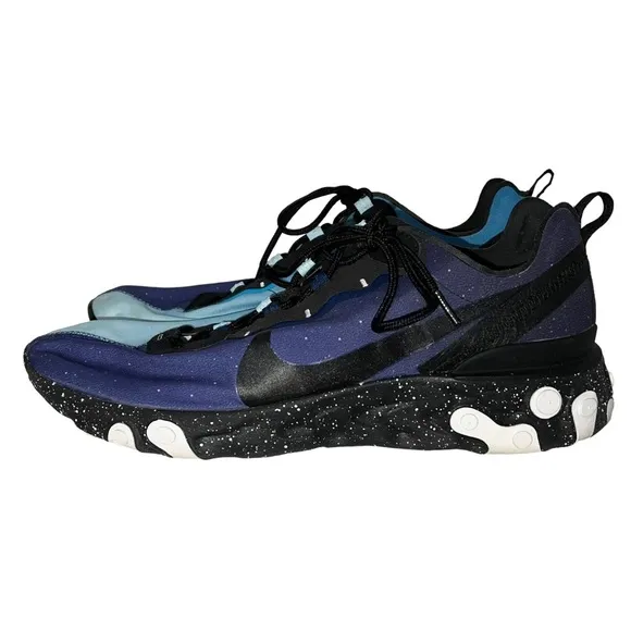 Nike React Element 55 Day And Night Shoes Men’s Size 13 Purple Blue Black