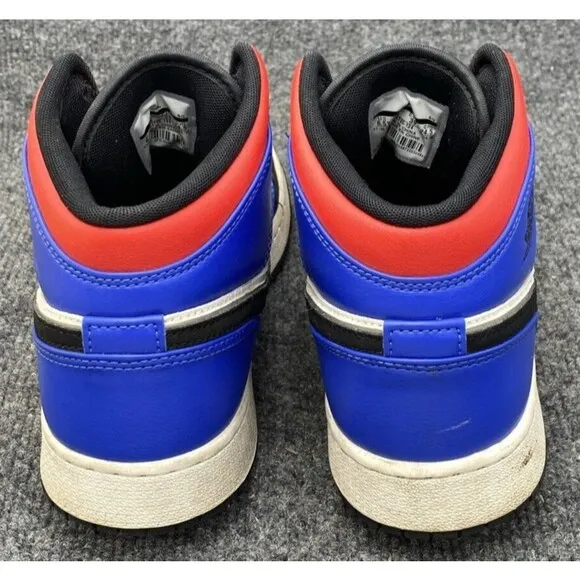 Nike Shoes Size 6.5Y Air Jordan 1 Mid Top Sneakers 554725-124 Blue Red White