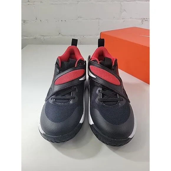 Nike Team Hustle D 11 (GS) Basketball Shoes Black Red 5 Youth
