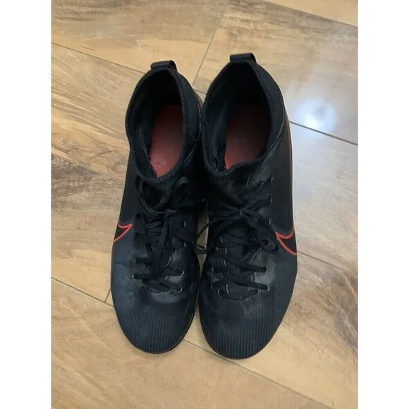 Nike Zoom Mercurial Superfly 7 Pro FG Black Red Sz 6