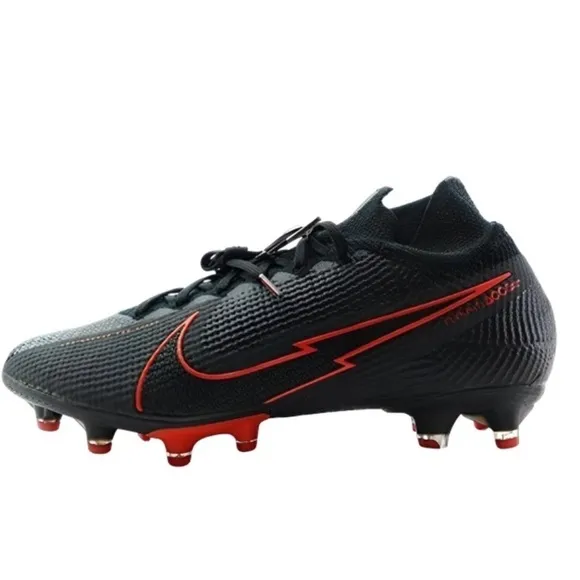 Nike Zoom Mercurial Superfly 7 Pro FG Black Red Sz 6