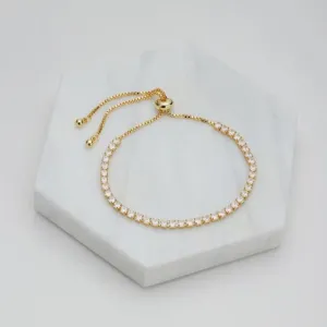 Nikki Tennis Bracelet Gold