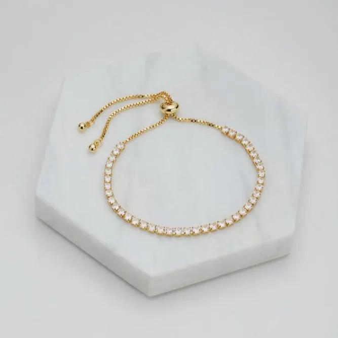 Nikki Tennis Bracelet Gold