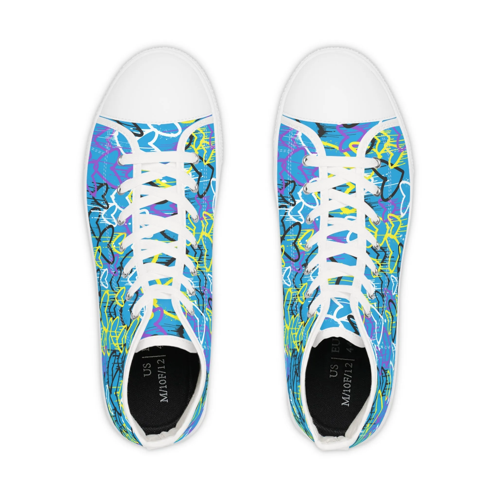 Nonbinary Graffiti Hearts High Top Sneakers