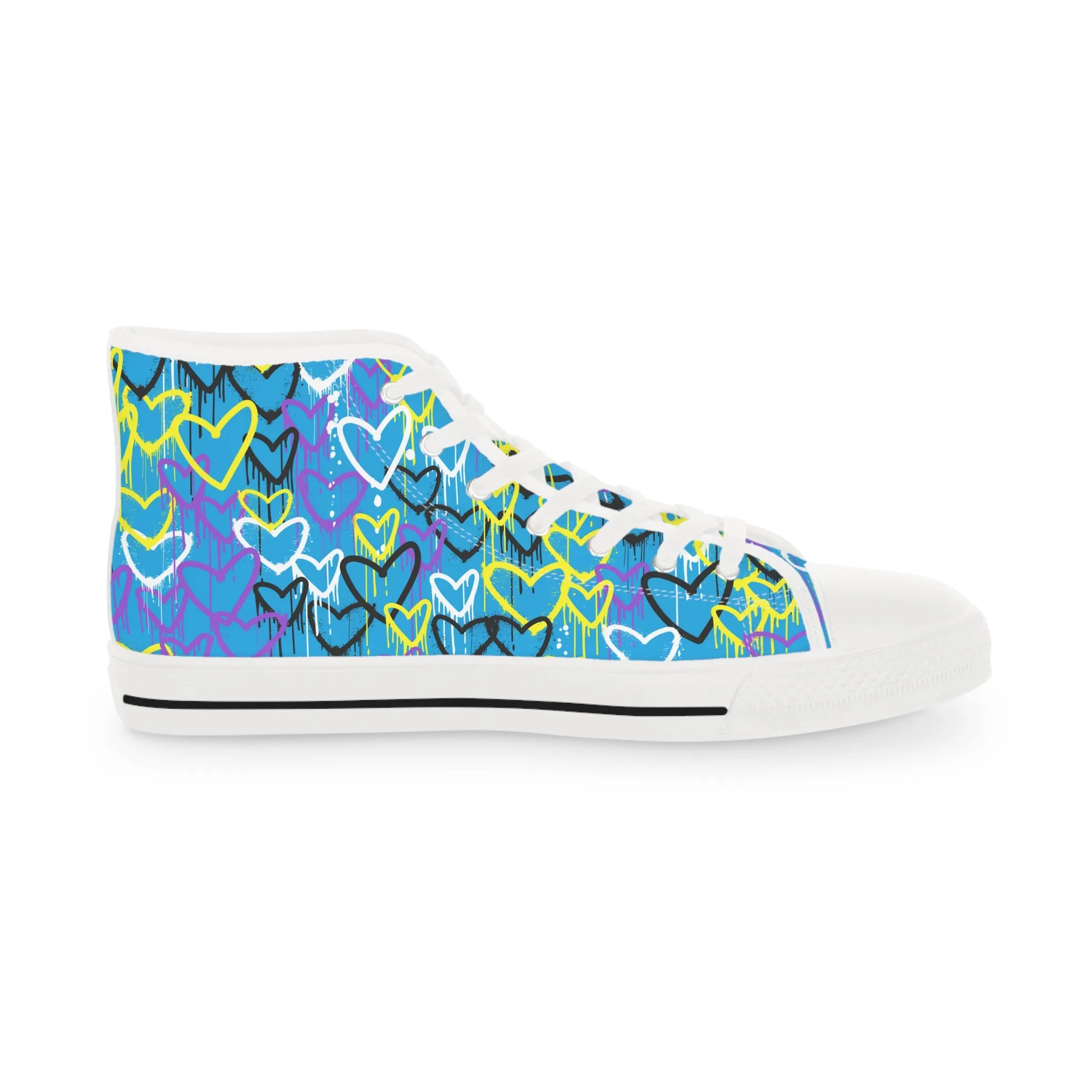 Nonbinary Graffiti Hearts High Top Sneakers