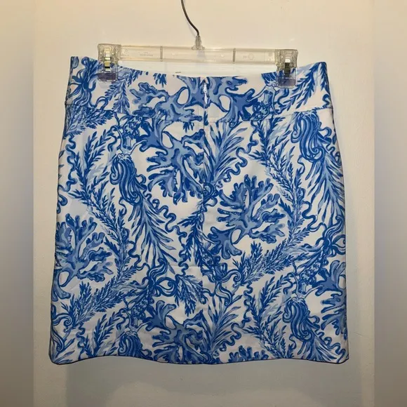 NWT Lilly Pulitzer Jonas High Waisted Skort Resort Blue White Size 8 Preppy Sea