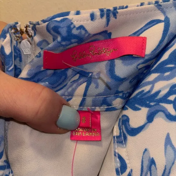 NWT Lilly Pulitzer Jonas High Waisted Skort Resort Blue White Size 8 Preppy Sea