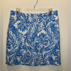 NWT Lilly Pulitzer Jonas High Waisted Skort Resort Blue White Size 8 Preppy Sea
