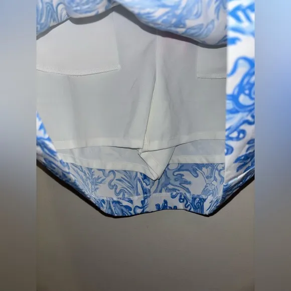 NWT Lilly Pulitzer Jonas High Waisted Skort Resort Blue White Size 8 Preppy Sea