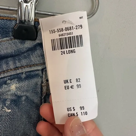 NWT Long A&amp;F Ultra High Rise Ankle Straight Jean 24 Long