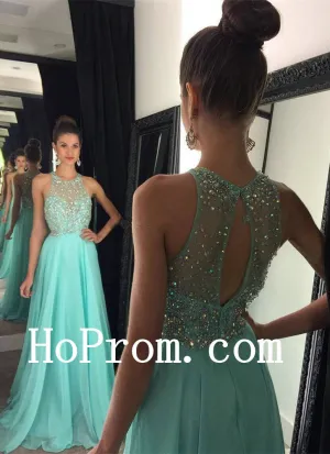 O-Neck Prom Dresses,Blue Prom Dress,Evening Dress