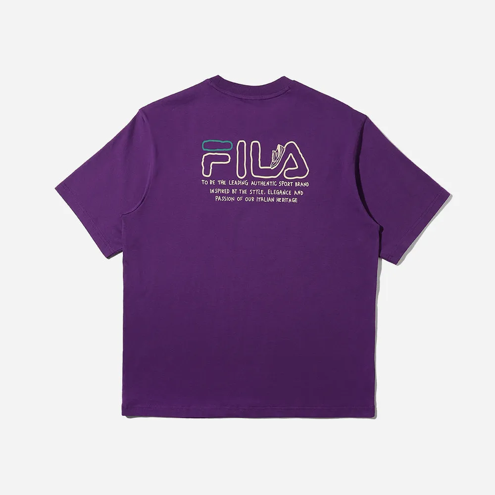 Áo Thun Tay Ngắn Unisex Fila Shoes Graphic Rs2 - Tím