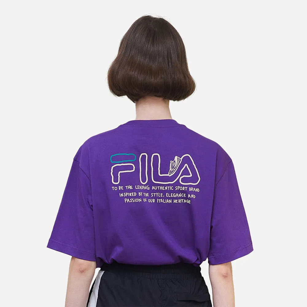 Áo Thun Tay Ngắn Unisex Fila Shoes Graphic Rs2 - Tím