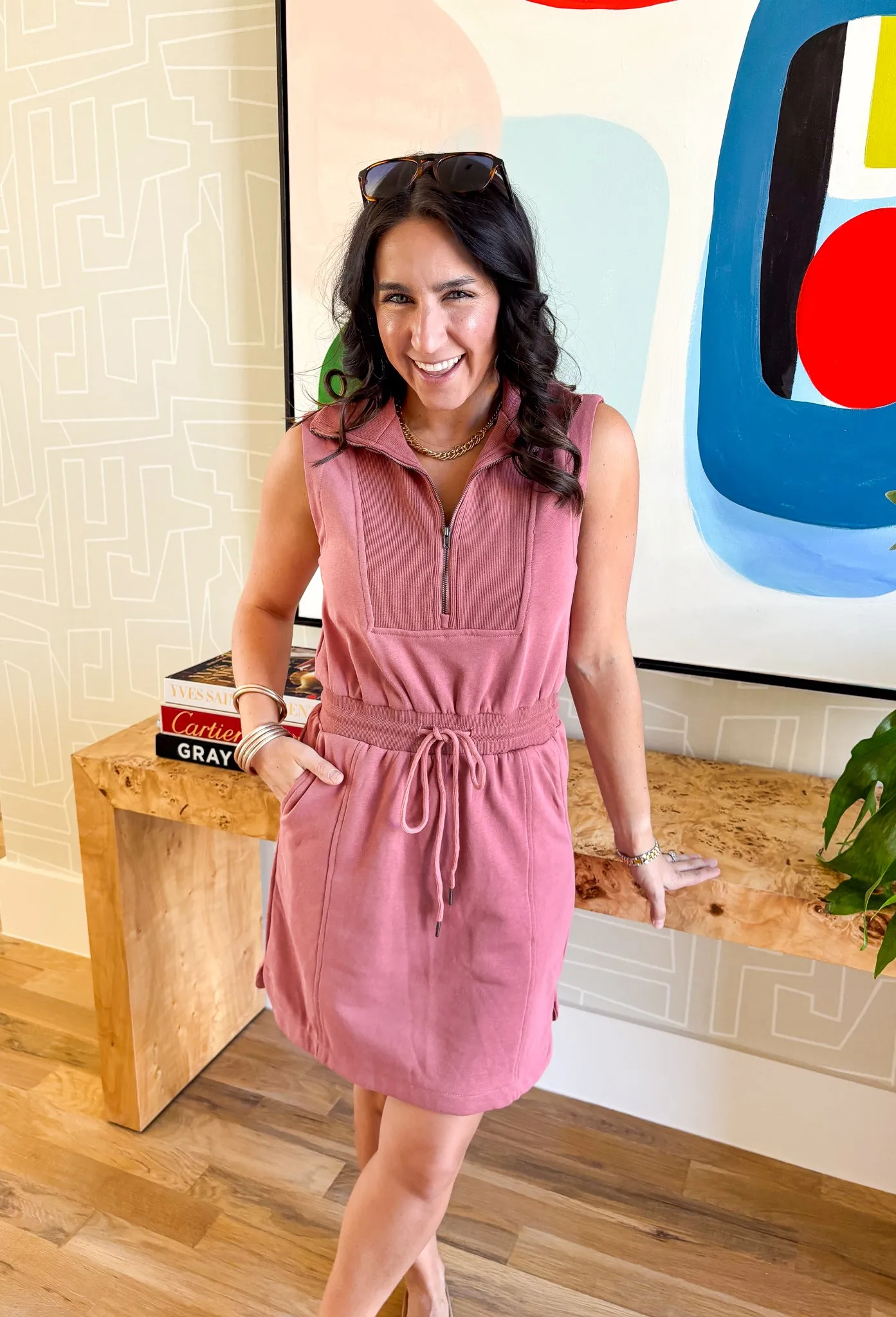 On The Run Dress in Slate Rose