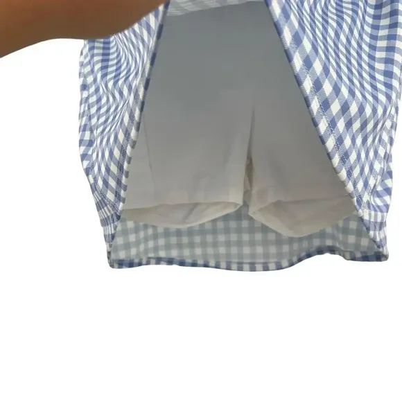 Onzie Tennis Skirt Blue White Gingham Skort Size Small