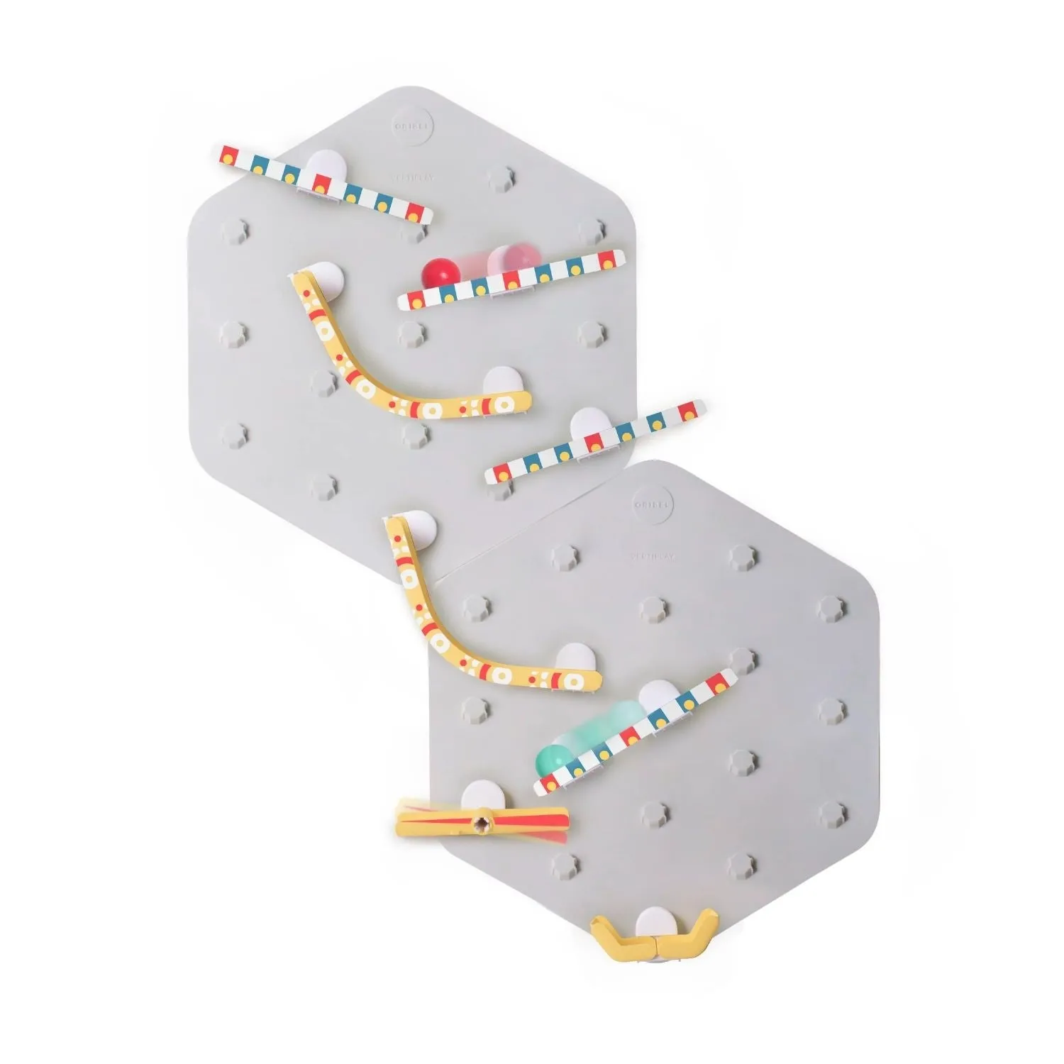 Oribel VertiPlay STEM Build Your Own Marble Run Wall Toy - 2 Curvy Tracks  4 Connectors (2 Pack)