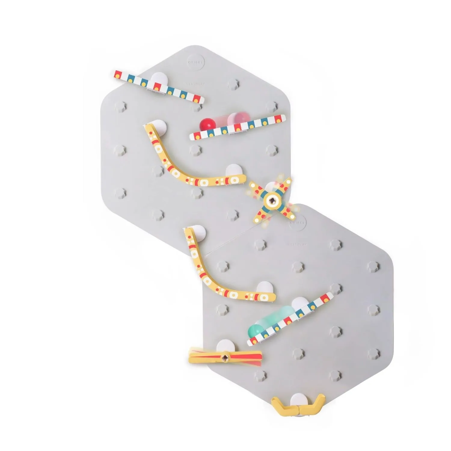 Oribel VertiPlay STEM Build Your Own Marble Run Wall Toy - 2 Curvy Tracks  4 Connectors (2 Pack)