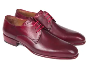 Paul Parkman Men's Hand-Painted Derby Shoes in Burgundy