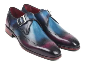 Paul Parkman Men's Single Monkstraps in Blue & Purple