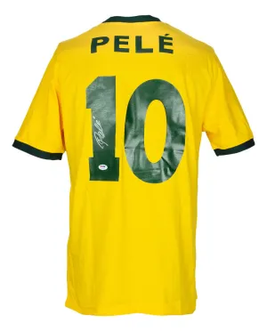 Pele Signed Yellow Brazil Soccer Jersey PSA/DNA