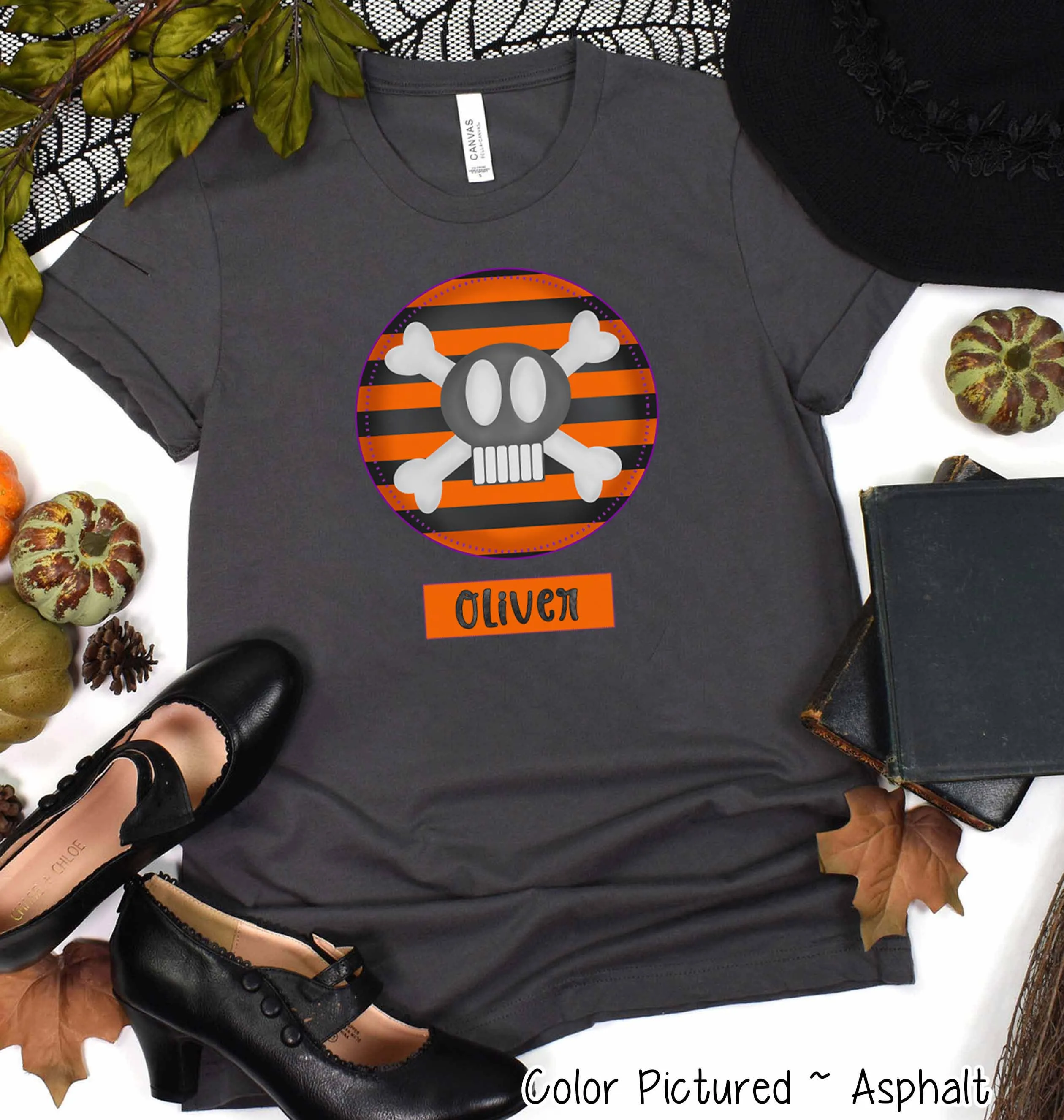 Personalized Character Circle with Custom Name Halloween Tee