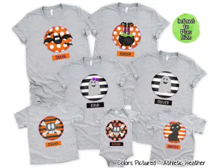 Personalized Character Circle with Custom Name Halloween Tee