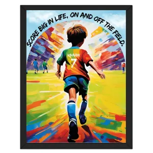 Personalized Motivational Football Player Framed Poster | Ideal Gift for Kids Who Love Football