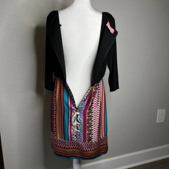 Phoebe Couture Colorful Egyptian Design Tie Dress Sz 0