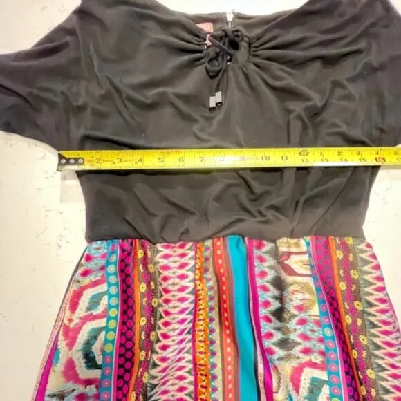 Phoebe Couture Colorful Egyptian Design Tie Dress Sz 0